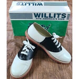 Vintage Willits Black/White Saddle Oxford Shoes US Women 9 B Original Box